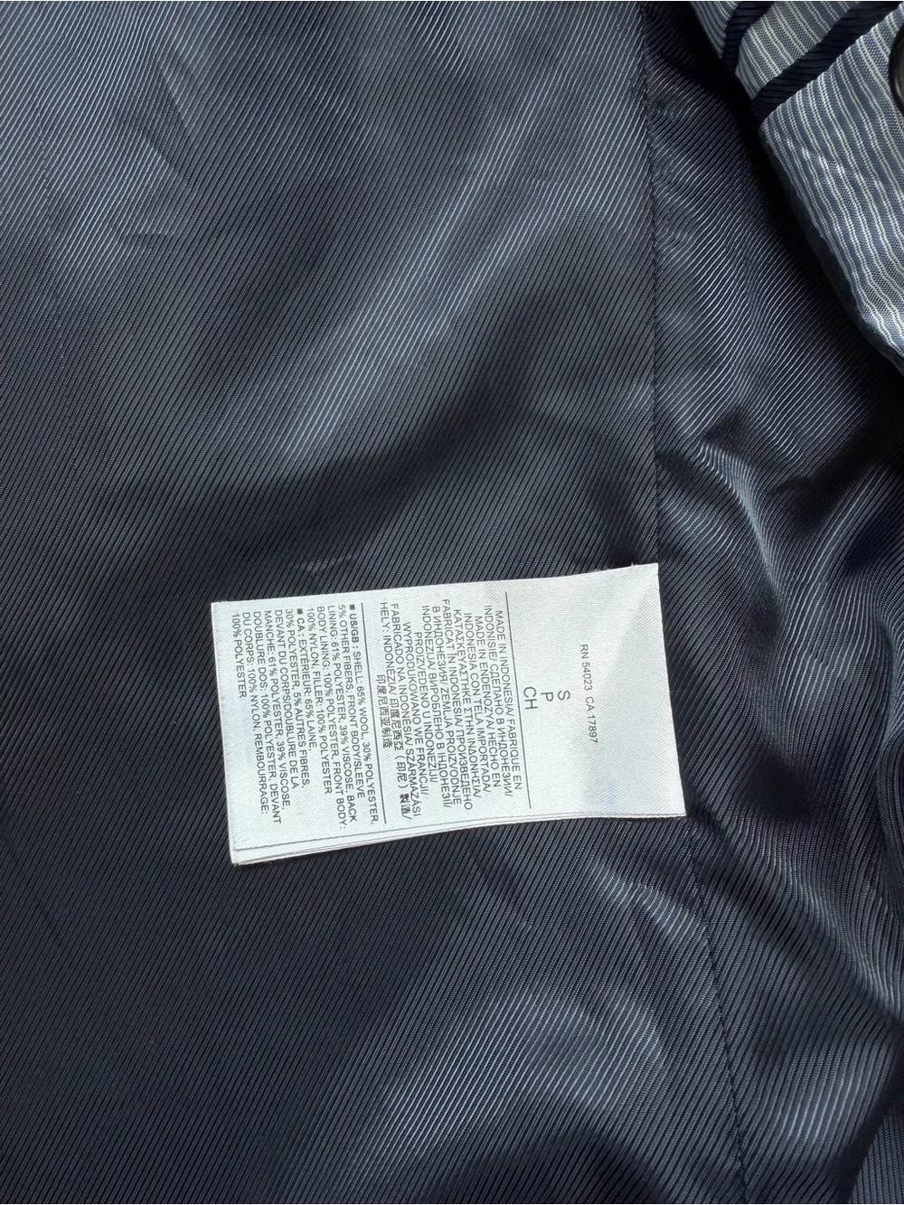 Banana Republic Charcoal Wool Blend Peacoat (Car Coat) Men’s Small